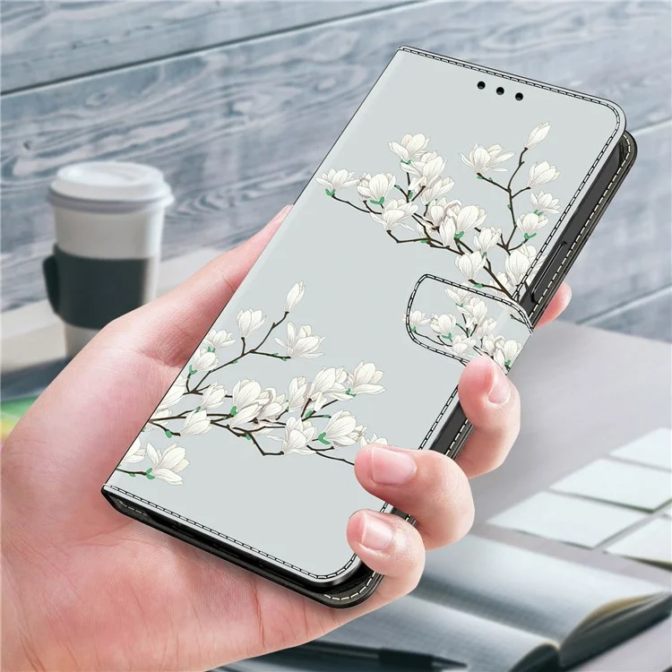 For Samsung Galaxy A15 5G  /  4G Case Pattern Printing Anti-Drop Leather Flip Wallet Phone Cover - Magnolia