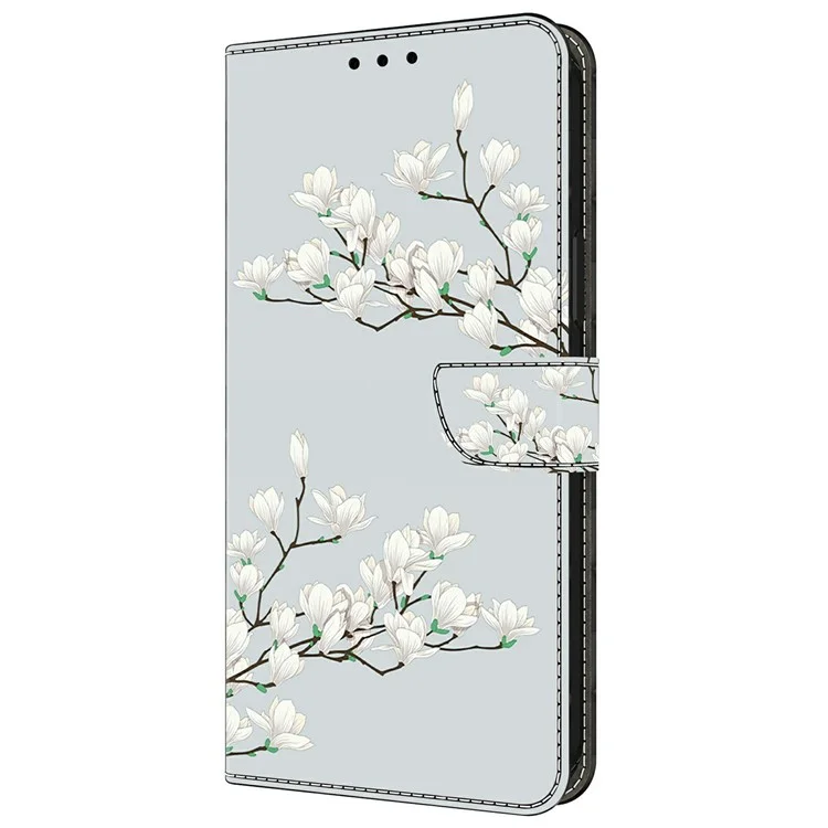For Samsung Galaxy A15 5G  /  4G Case Pattern Printing Anti-Drop Leather Flip Wallet Phone Cover - Magnolia