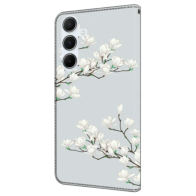 For Samsung Galaxy A15 5G  /  4G Case Pattern Printing Anti-Drop Leather Flip Wallet Phone Cover - Magnolia