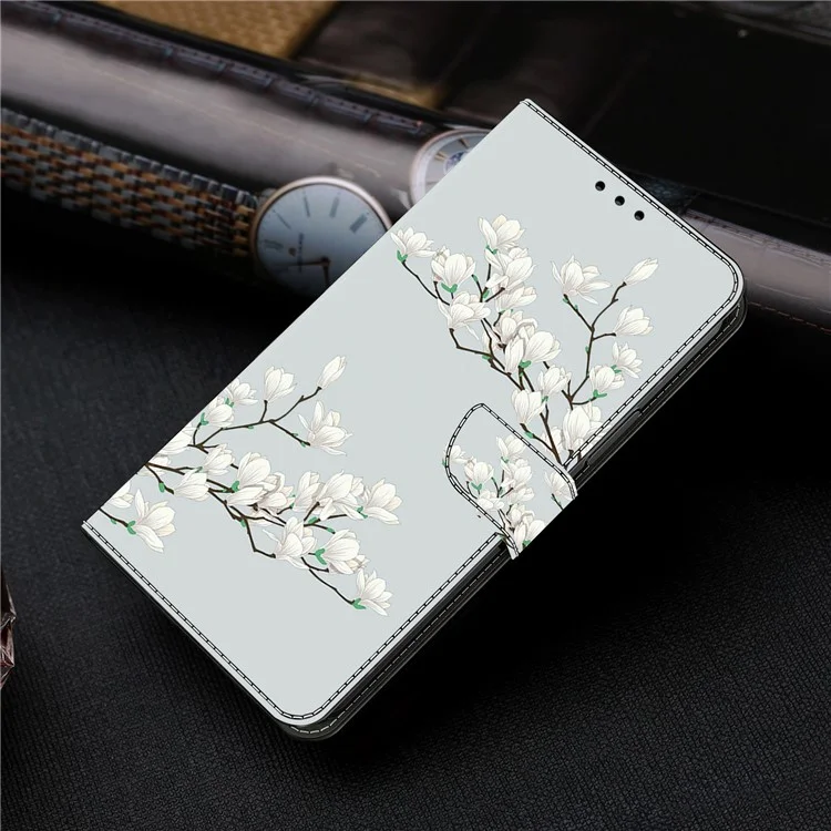 For Samsung Galaxy A15 5G  /  4G Case Pattern Printing Anti-Drop Leather Flip Wallet Phone Cover - Magnolia