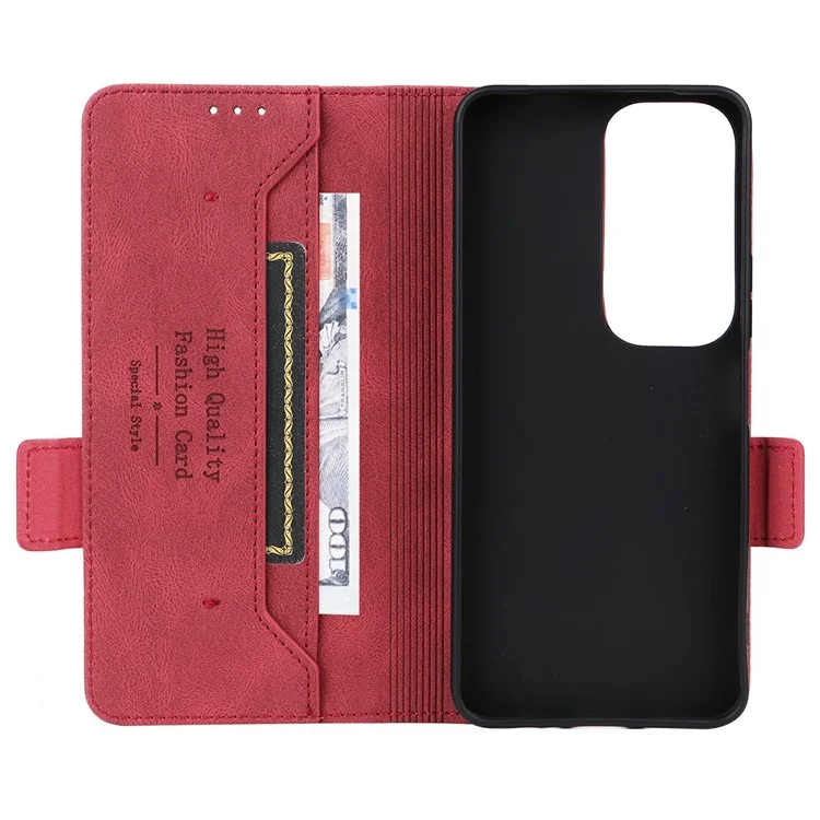 Funda de cuero con tapa y cartera para vivo Y19s 4G con decoración de hardware - Rosa