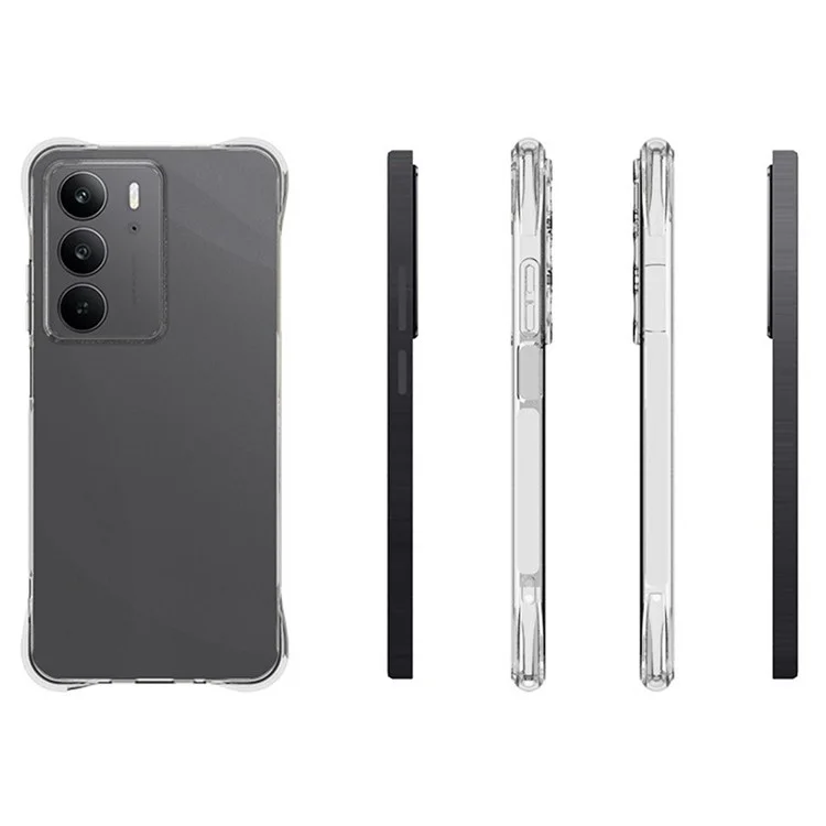 Funda de teléfono móvil TPU para Realme C75 antideslizante y transparente