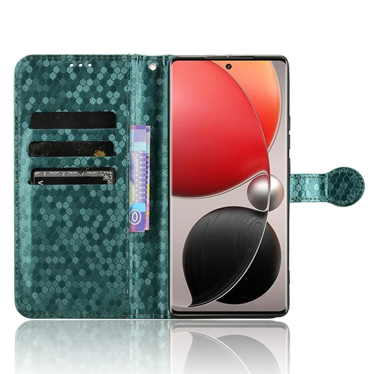Для itel S25 Ultra Wallet Case Dot Pattern Imprint PU Leather Phone Cover - Зеленый