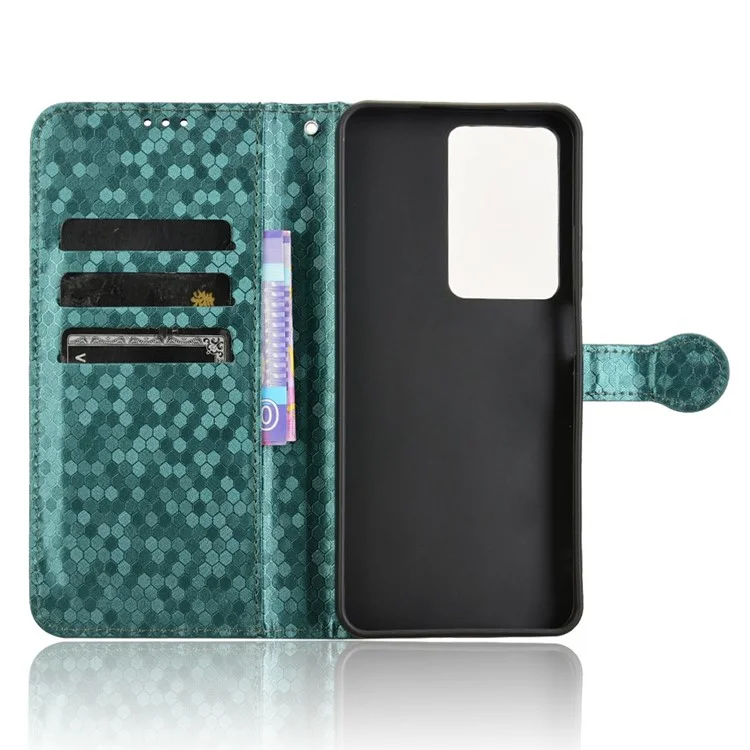 Für Realme C75 Brieftasche Hülle Punktmuster Prägung PU Leder Handyhülle - Grün