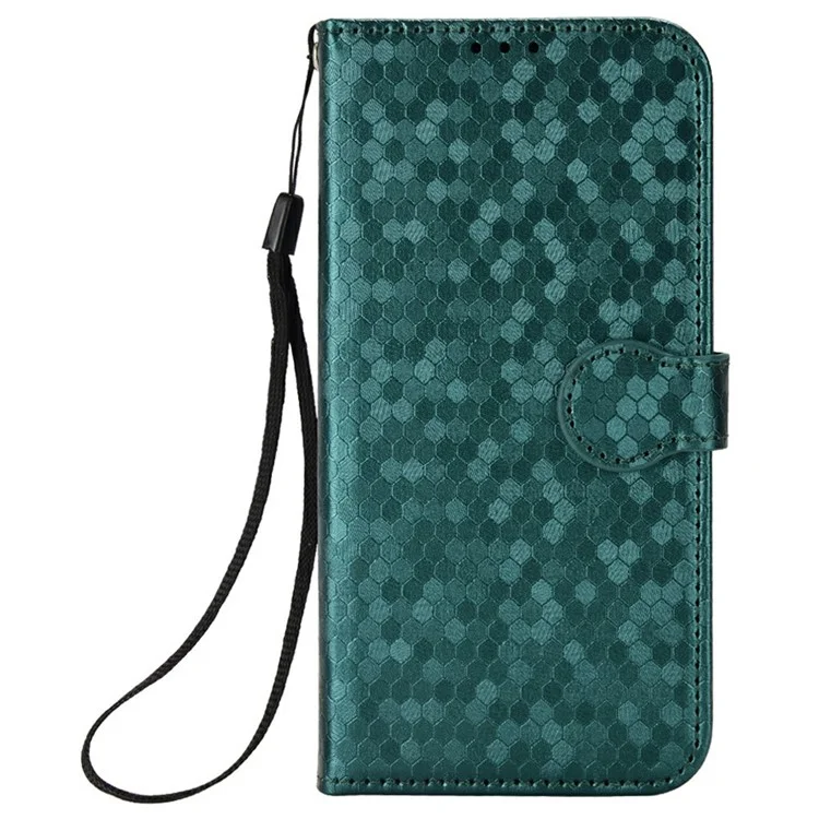 Für Realme C75 Brieftasche Hülle Punktmuster Prägung PU Leder Handyhülle - Grün