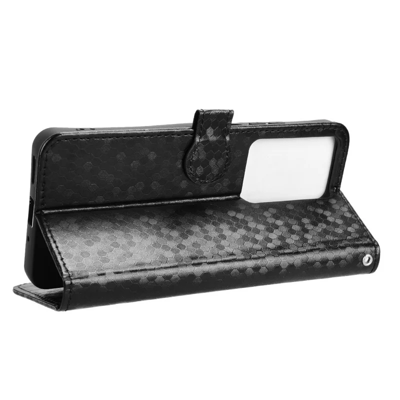 Funda de cartera para Realme C75 con patrón de puntos, revestimiento de piel PU - Negro
