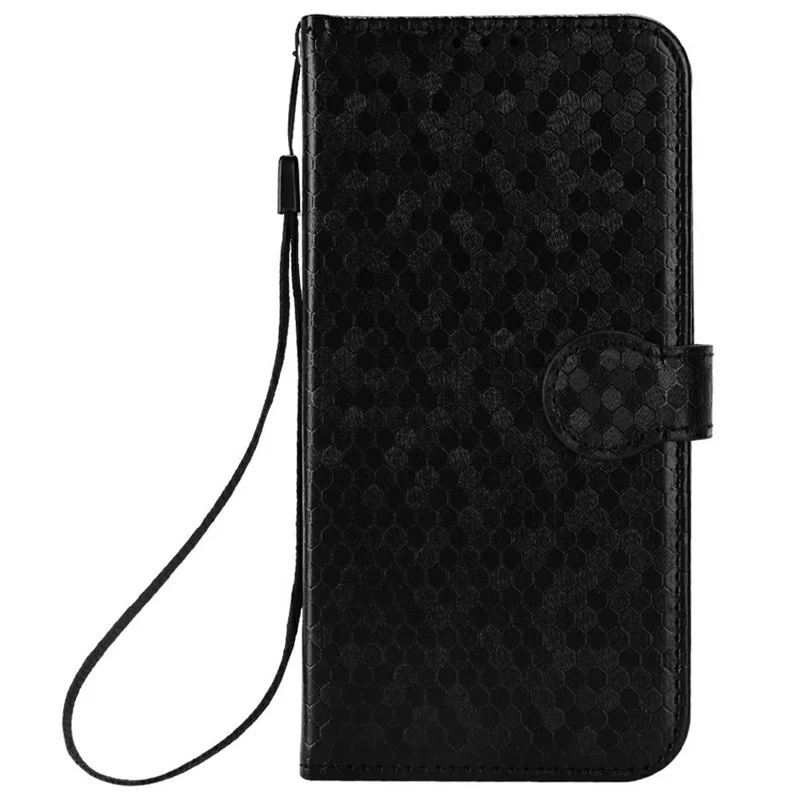 Funda de cartera para Realme C75 con patrón de puntos, revestimiento de piel PU - Negro