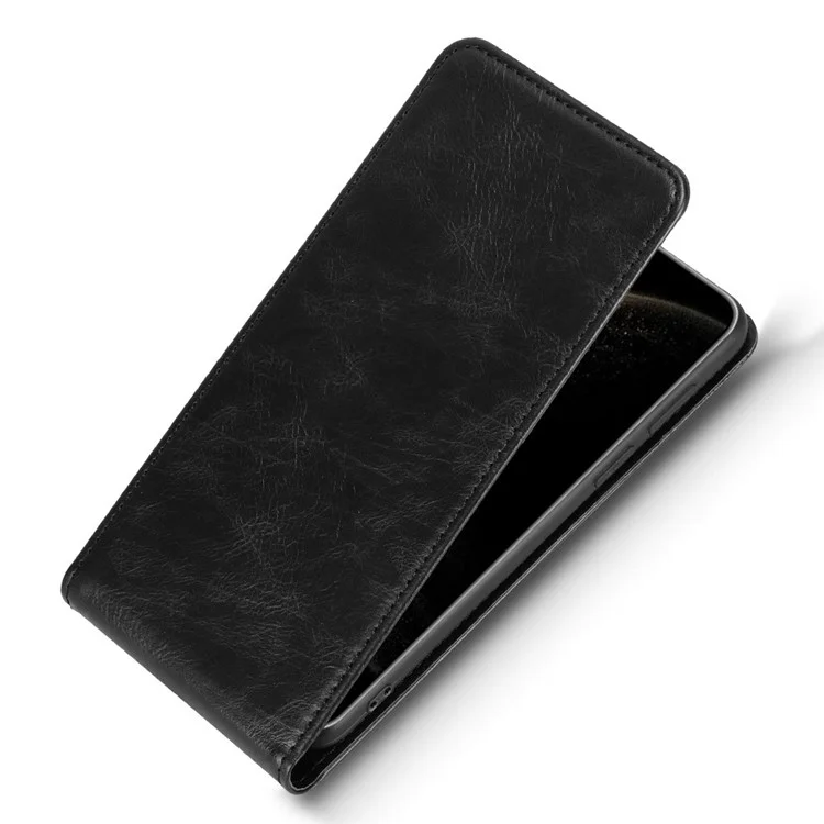 Funda para Huawei Mate 70 Pro / Mate 70 Pro+ con ranura para tarjetas, tapa magnética vertical de cuero - Negro