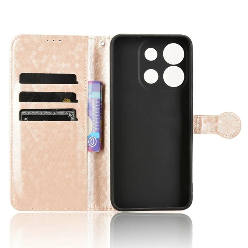 Wallet Phone Case for Oukitel C57 Pro / C57s / BLU 11S Dot Pattern Imprint PU Leather Cover - Rose Gold