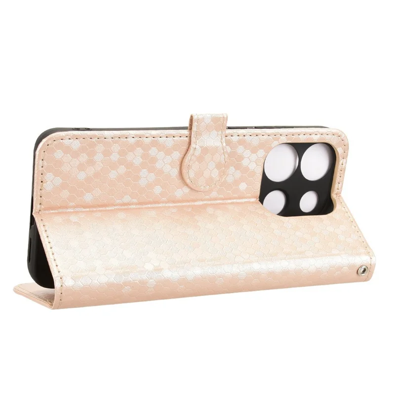Wallet Phone Case for Oukitel C57 Pro / C57s / BLU 11S Dot Pattern Imprint PU Leather Cover - Rose Gold