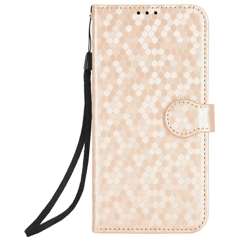 Wallet Phone Case for Oukitel C57 Pro / C57s / BLU 11S Dot Pattern Imprint PU Leather Cover - Rose Gold
