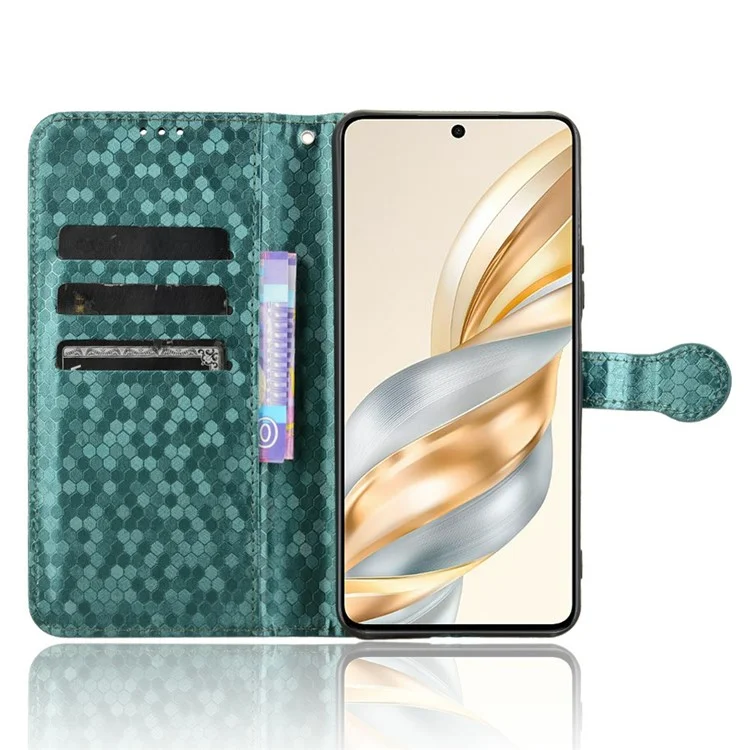 Capa de telefone de couro PU com padrão de ponto para For Honor X9c Smart 5G / X60 5G - Verde