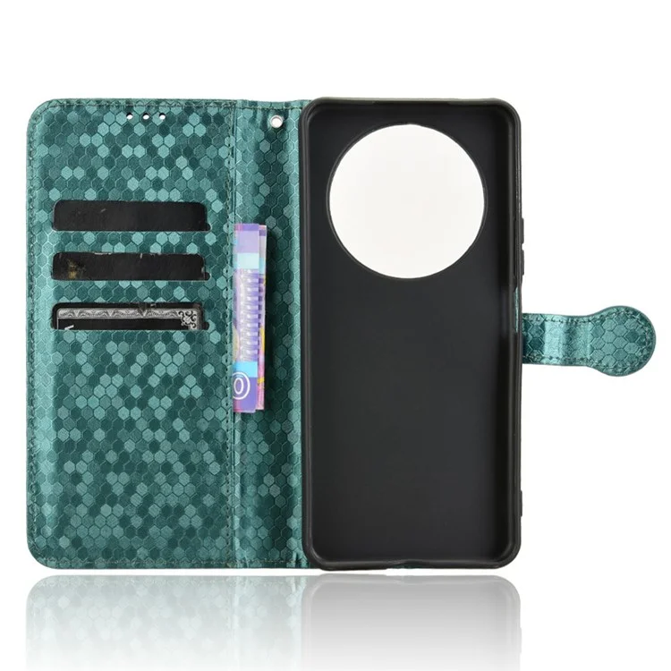 Capa de telefone de couro PU com padrão de ponto para For Honor X9c Smart 5G / X60 5G - Verde