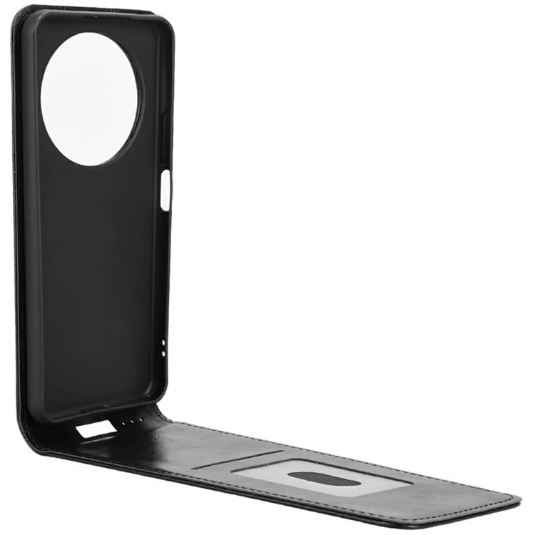 For Honor X9c Smart 5G / X60 5G Hülle mit Kartenfach, magnetischer vertikaler Klapphülle aus Leder - Schwarz