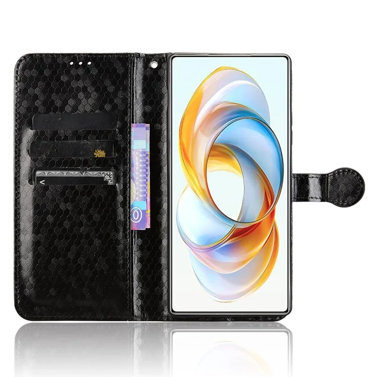 Étui portefeuille pour ZTE nubia Z70 Ultra, motif à points, en cuir PU, étui de téléphone - Noir