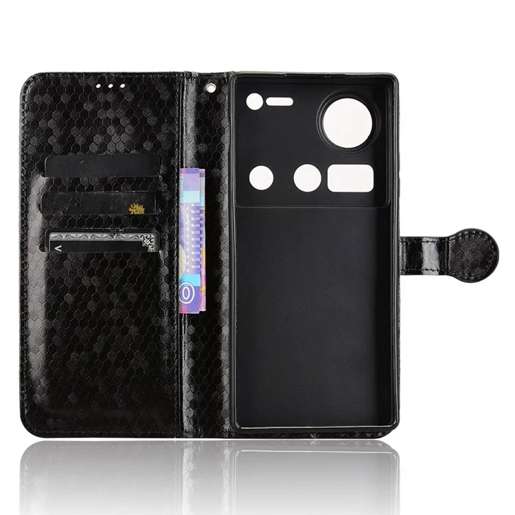 Étui portefeuille pour ZTE nubia Z70 Ultra, motif à points, en cuir PU, étui de téléphone - Noir