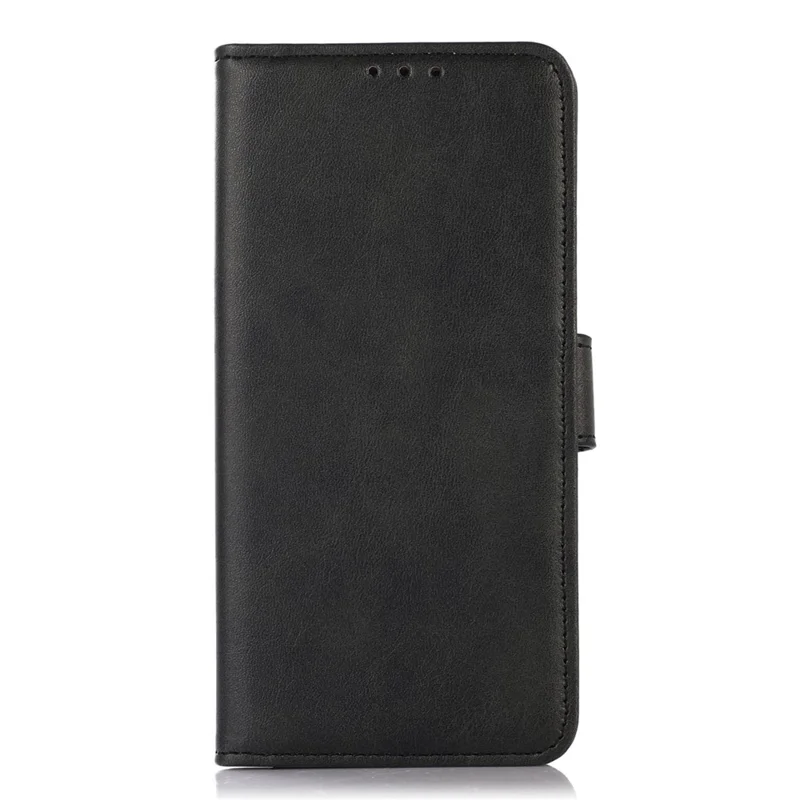 Étui en cuir de vache à texture pour Motorola Moto G15 4G / G05 4G avec support - Noir