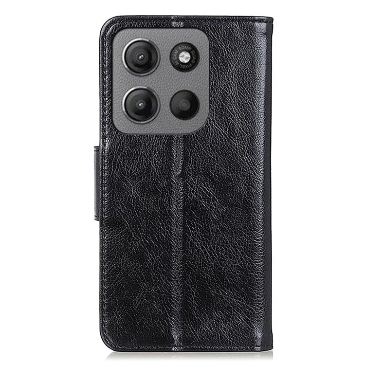 Custodia in pelle divisa con texture Nappa per Motorola Moto G15 4G / G05 4G - Nero