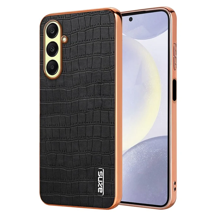 Étui pour Samsung Galaxy A26 5G AZNS, texture de crocodile électroplaqué en PU+TPU - Noir
