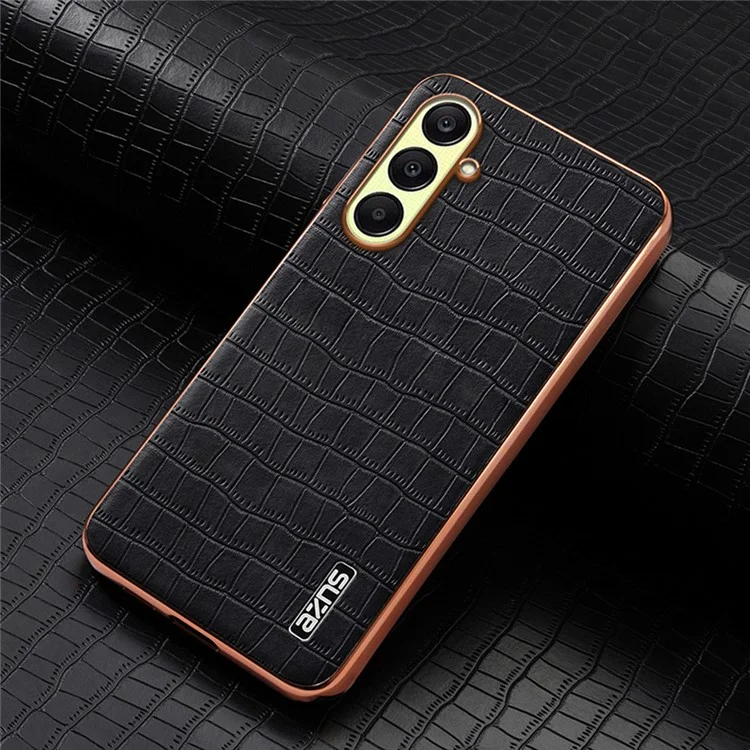 Étui pour Samsung Galaxy A26 5G AZNS, texture de crocodile électroplaqué en PU+TPU - Noir
