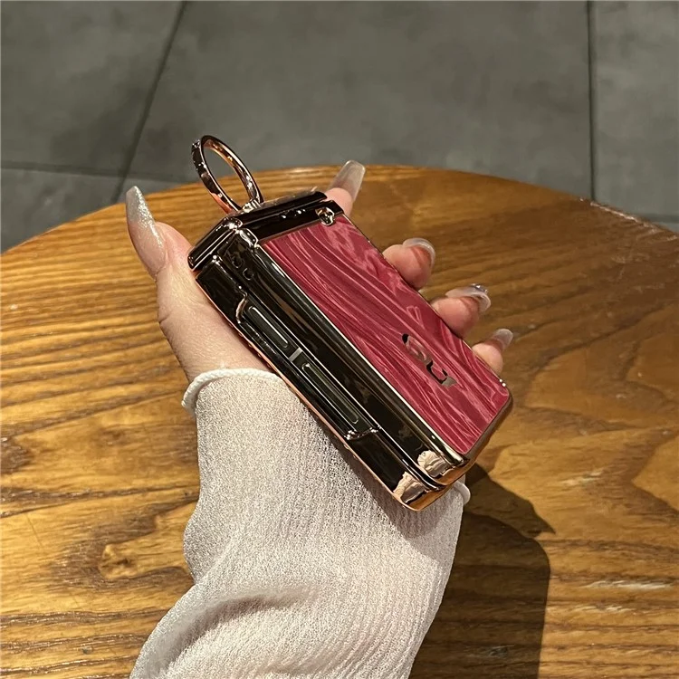 Capa dobrável de couro PU com anel de suporte, decoração de strass e proteção 5G para o Honor Magic V - Vermelho