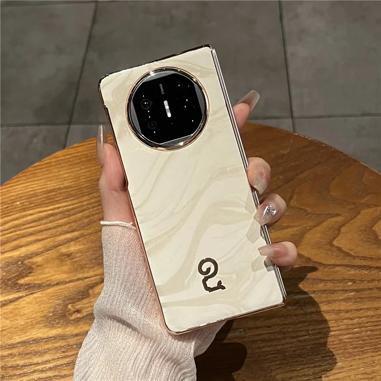Für Huawei Mate X5 Hülle PU-Leder Hartplastik Klapphandy-Abdeckung - Gelb