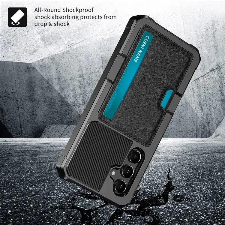 Für Samsung Galaxy S25 Hülle Kartenfach Leder + TPU Defender Handyhülle