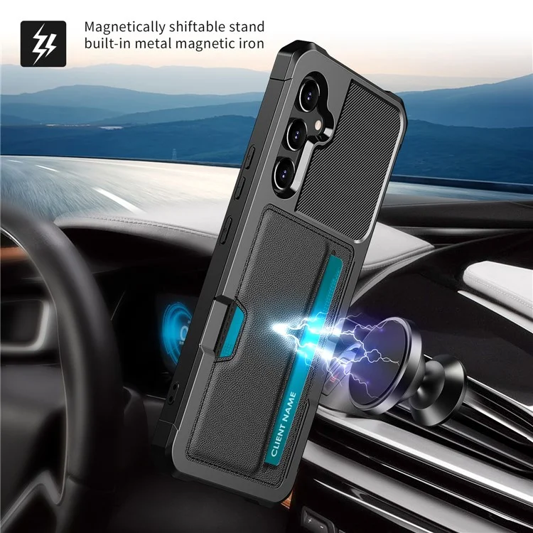Für Samsung Galaxy S25 Hülle Kartenfach Leder + TPU Defender Handyhülle