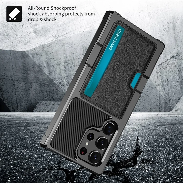 For Samsung Galaxy S25 Ultra Case Card Slot Leather + TPU Defender Phone Cover