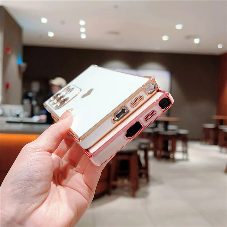 For Samsung Galaxy S24 Ultra Case TPU Phone Back Cover Electroplating Heart Pattern - Rose Pink