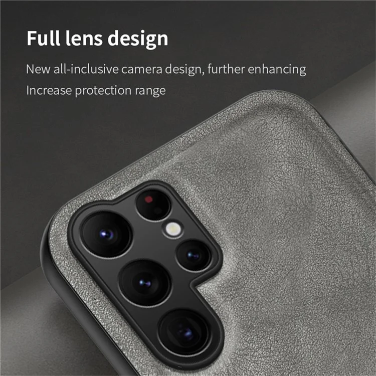 Для чехла Samsung Galaxy S25 Ultra Retro Texture Matte TPU + PU Leather Back Cover с поддержкой магнитного автомобильного держателя - Черный