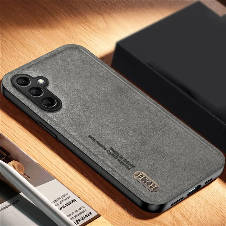 Custodia per Samsung Galaxy S25 Texture Retro Opaca TPU + Pelle PU Copertura Posteriore Supporto Supporto Magnetico per Auto - Grigio