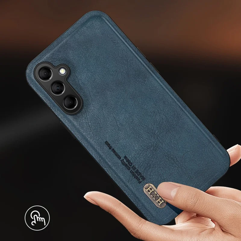 For Samsung Galaxy A36 5G Case Retro Texture Matte TPU + PU Leather Back Cover Support Magnetic Car Holder - Black