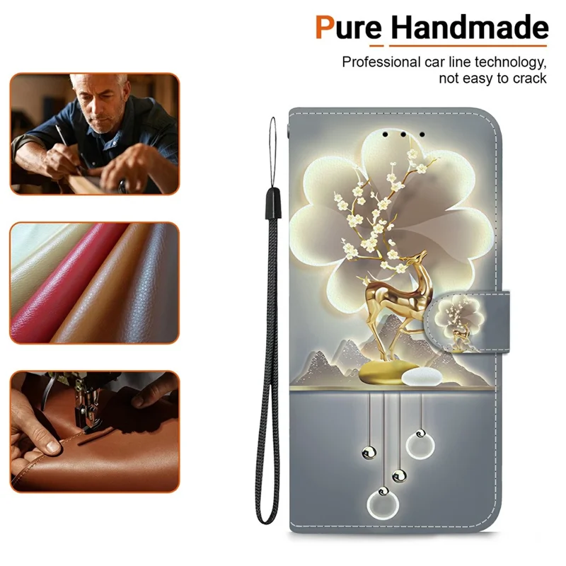 For Sony Xperia 1 VI Case Pattern Printing Anti-Drop Leather Flip Wallet Phone Cover with Lanyard - Sika Deer