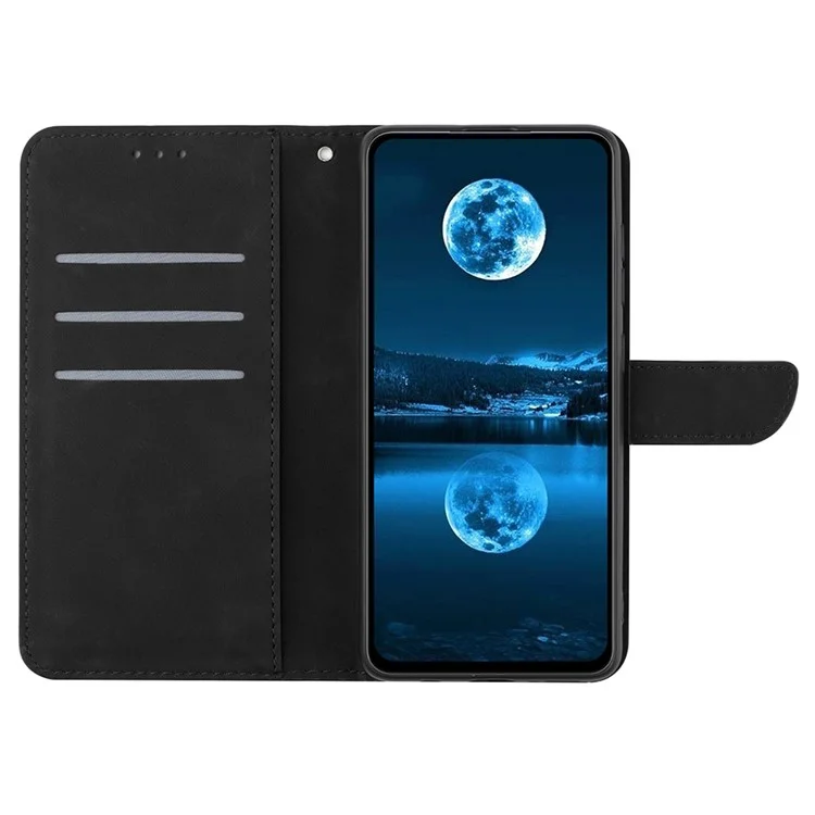 Capa para Motorola Moto G15 4G Skin Touch Lines de couro PU - Preta