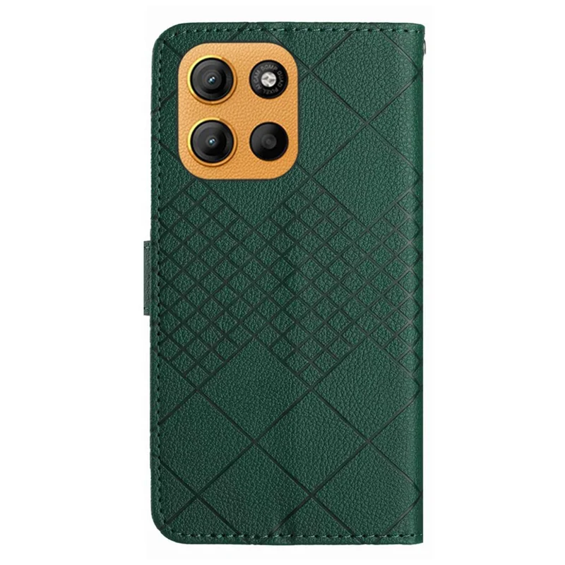 For Motorola Moto G17 Power 4G / G17 4G / G15 4G / G15 Power 4G Wallet Phone Case Imprint PU Leather Flip Folio Cover - Green