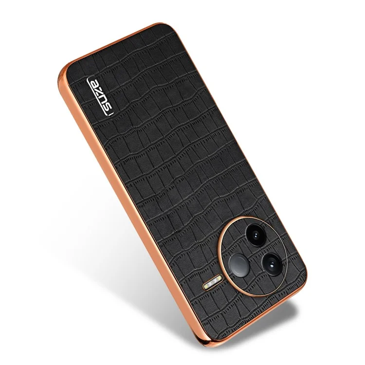 Funda para Xiaomi Redmi K80 5G de AZNS, textura de cocodrilo enchapada, PU + TPU - Negro