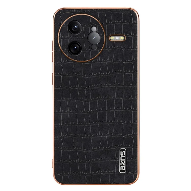 AZNS Funda para Xiaomi Redmi K80 Pro 5G Textura de cocodrilo chapada Funda de teléfono de PU + TPU - Negro