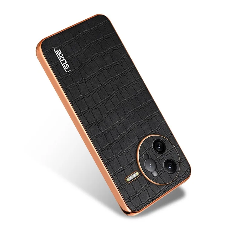 AZNS Funda para Xiaomi Redmi K80 Pro 5G Textura de cocodrilo chapada Funda de teléfono de PU + TPU - Negro