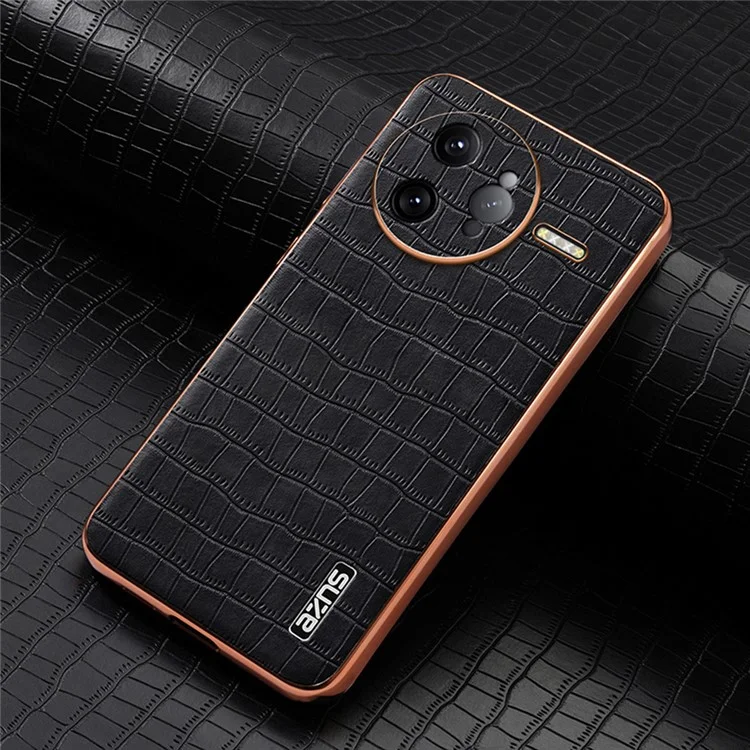 AZNS Funda para Xiaomi Redmi K80 Pro 5G Textura de cocodrilo chapada Funda de teléfono de PU + TPU - Negro