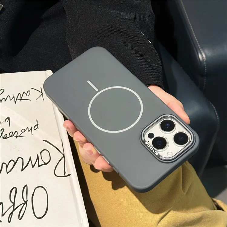 Funda para iPhone 16 Pro compatible con MagSafe, ultrafina de PC, cubierta trasera del teléfono - Gris