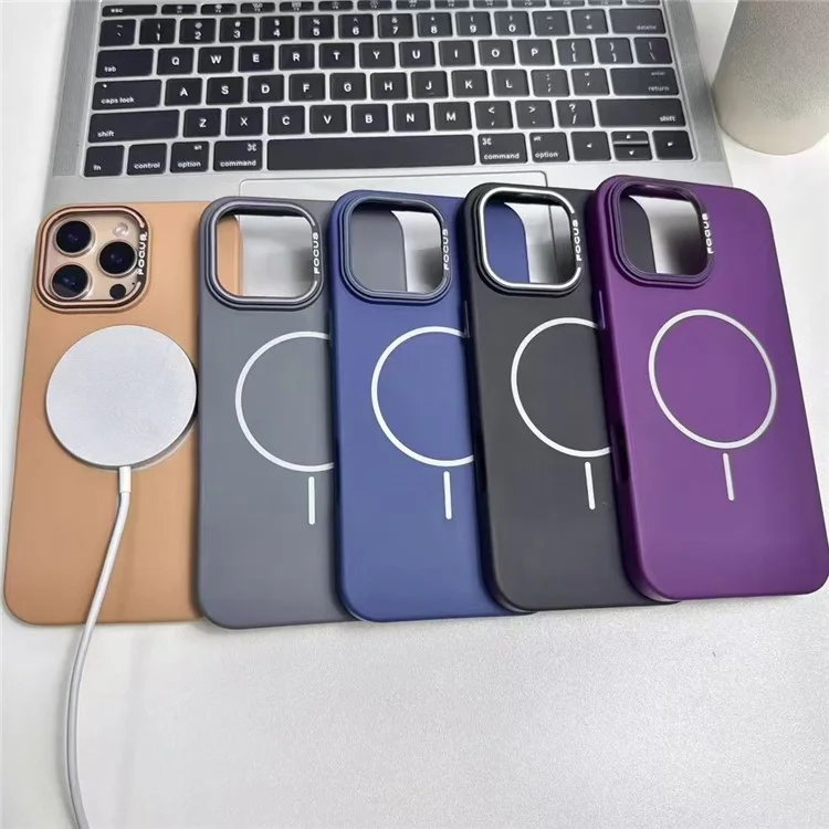 Funda para iPhone 16 Pro compatible con MagSafe, ultrafina de PC, cubierta trasera del teléfono - Gris