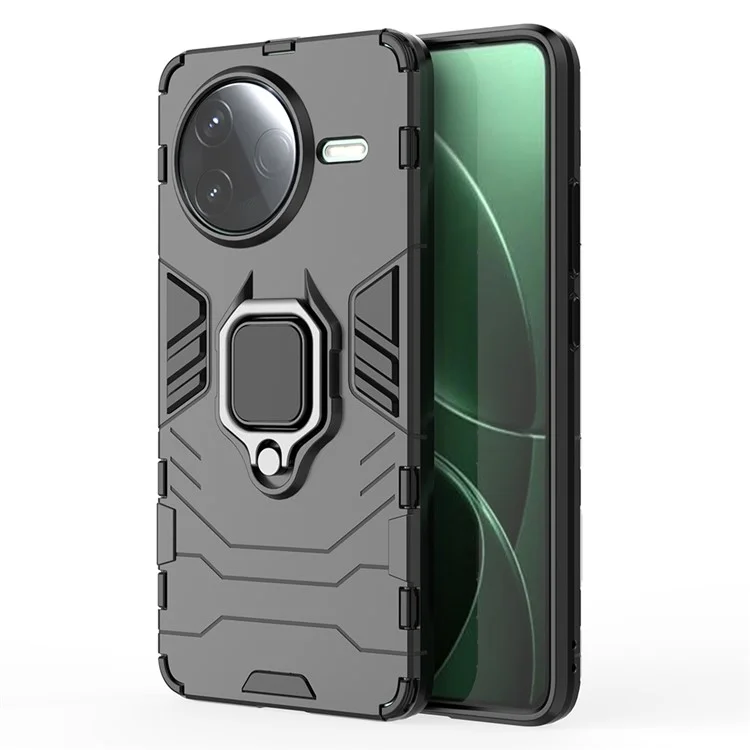 Custodia per Xiaomi Redmi K80 5G PC+TPU, cover protettiva per telefono con supporto ad anello - Nero
