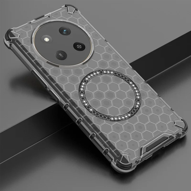 Custodia per Honor X60 Pro 5G compatibile con MagSafe, design a nido d'ape in TPU + PC - Grigio