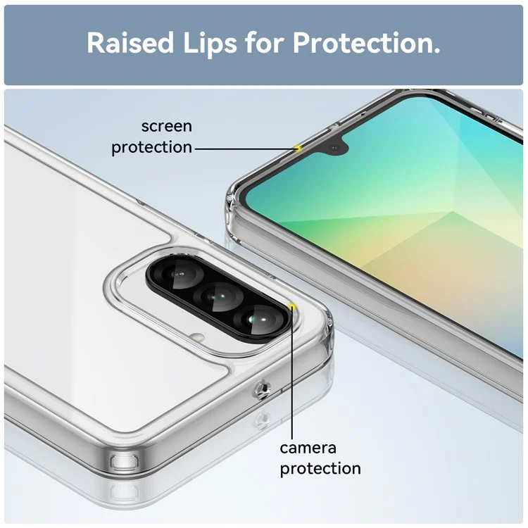 WANLONFENG MF-Serie für Samsung Galaxy A26 5G Hülle, TPU-Acryl-Klar-Handyhülle mit gehärtetem Glasfilm