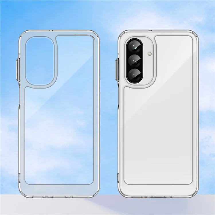 WANLONFENG MF-Serie für Samsung Galaxy A26 5G Hülle, TPU-Acryl-Klar-Handyhülle mit gehärtetem Glasfilm