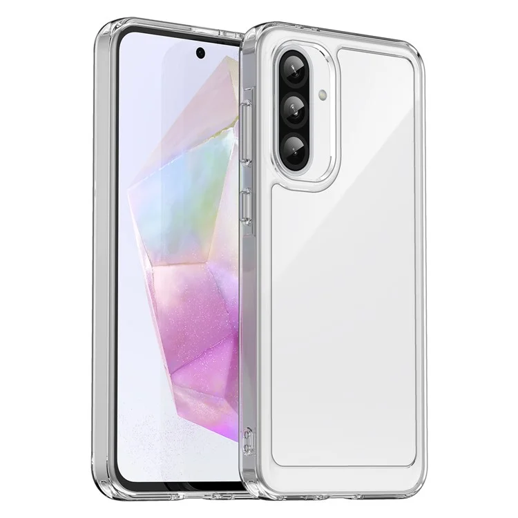Custodia WANLONFENG MF Series per Samsung Galaxy A56 5G in TPU con cover per telefono in acrilico trasparente e pellicola in vetro temperato