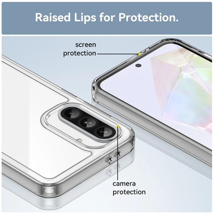 Custodia WANLONFENG MF Series per Samsung Galaxy A56 5G in TPU con cover per telefono in acrilico trasparente e pellicola in vetro temperato