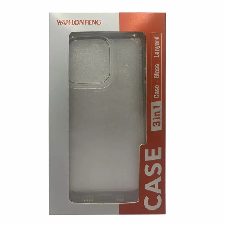 Capa para Honor Magic7 5G da série MF da WANLONFENG, de TPU com película de vidro temperado e capa de telefone transparente de acrílico.