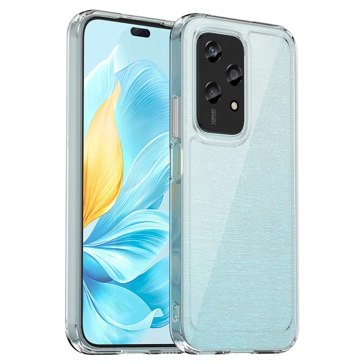 WANLONFENG Чехол для Honor 200 Lite из серии MF, прозрачный TPU-акриловый чехол с закаленной стеклянной пленкой